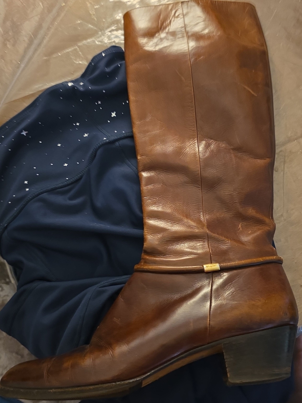 Ferragamo Women's Tall Brown Leather Riding Boots Size 7